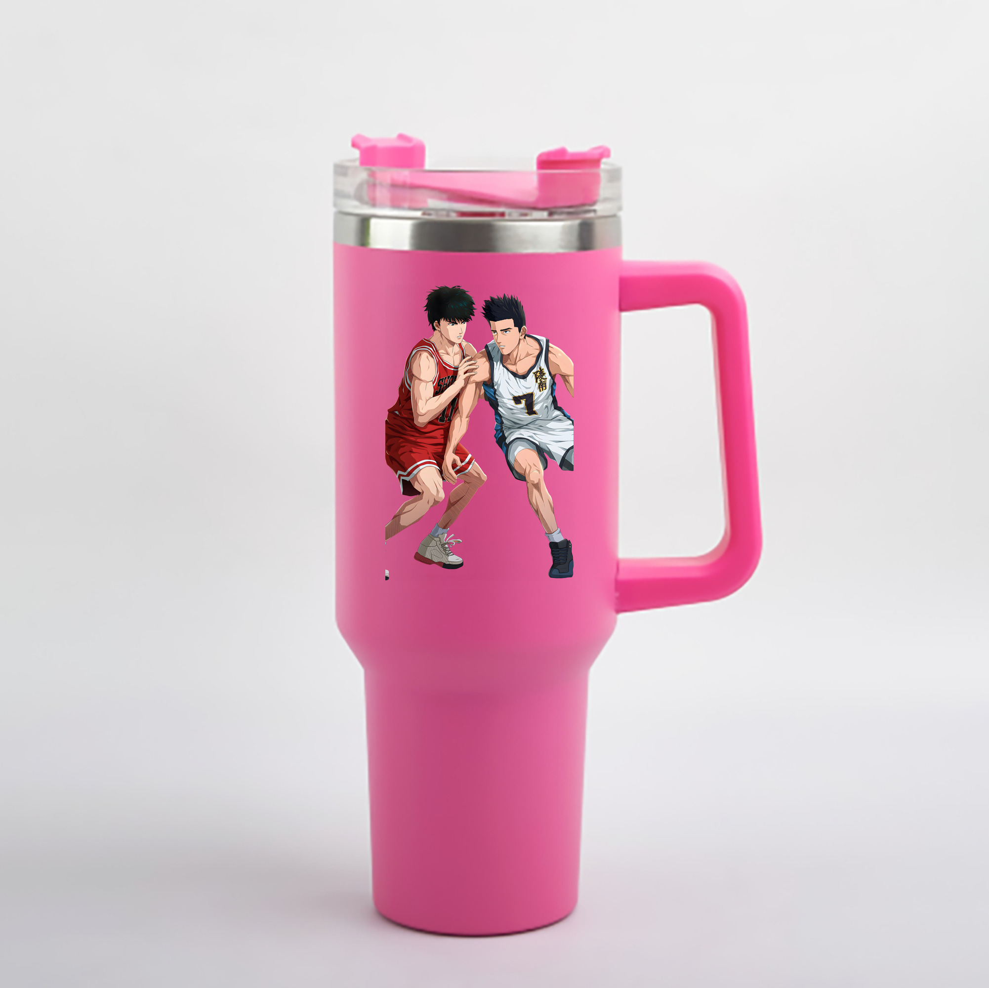 （画像用） SLAM DUNK／スラムダンク 1200mL車用タンブラー - クリスタルステッカー（プラスチックストロー付き）